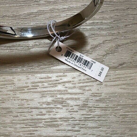 COACH SILVER TONE KISSING C HINGED BANGLE BRACELET - Picture 6 of 10